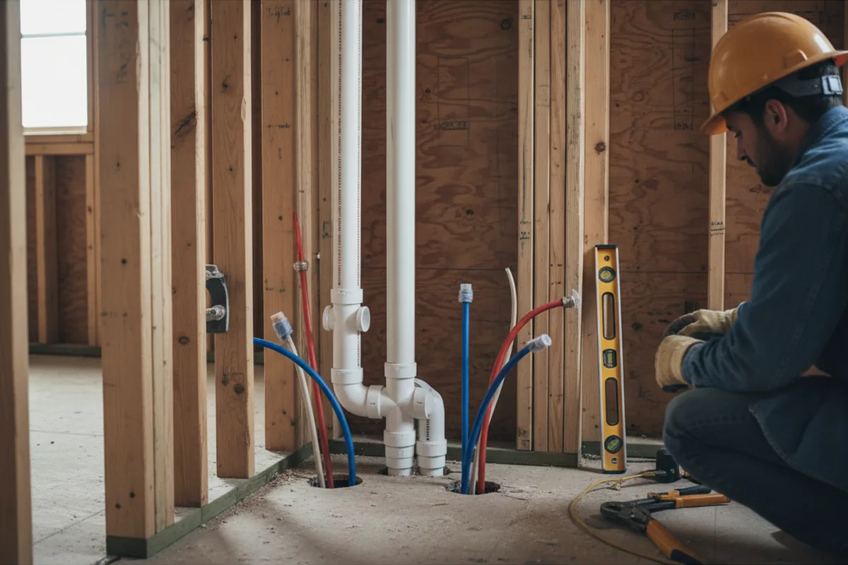 Drain and supply rough-in during Garbage Disposal Repair in East Hanover